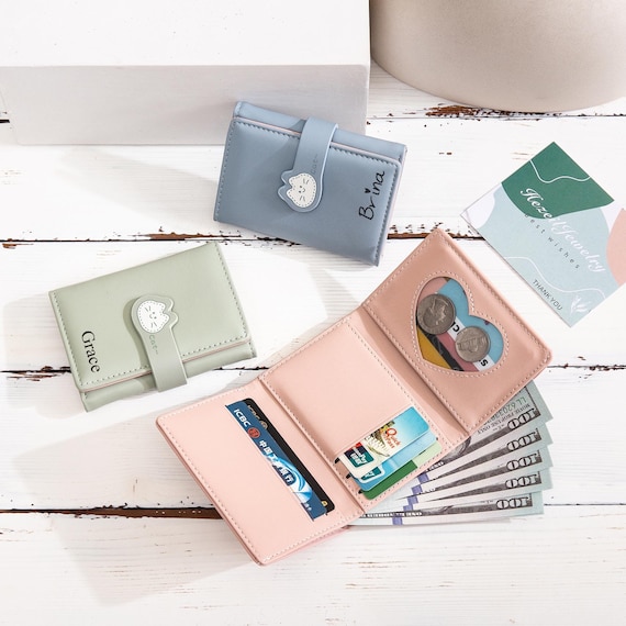 5 Color Cat Short Wallet, Cute Wallet,vegan Mini Wallet for Women