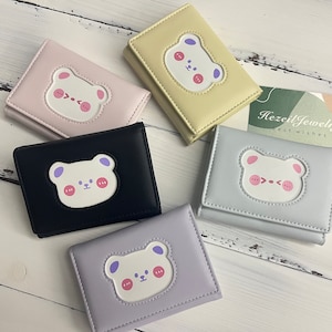 Personalisierte Geldbörse Kawaii hübsche Katze Cartoon Tier kurze Geldbörse / süße rosa Geldbörse / Kartenhalter / Geschenk für sie / Geburtstagsgeschenk