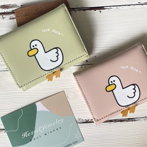 Cartera de pato de 5 colores/Linda cartera pequeña de pato de la suerte Kawaii/monedero/titular de la tarjeta/regalo para ella/regalo de cumpleaños