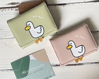 Portefeuille canard 5 couleurs/Mignon petit portefeuille canard porte-bonheur Kawaii/porte-monnaie/porte-cartes/cadeau pour elle/cadeau d'anniversaire