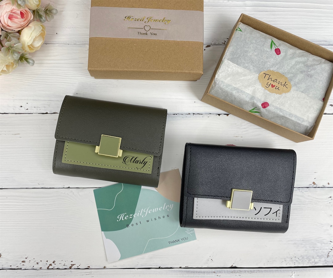 Vegan Mini Wallet for Women, Personalized Small Cute Wallet - Etsy