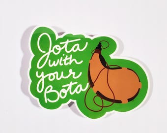 Jota with your Bota, Basque Vinyl Sticker, Bota Bag