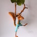 jadouf reviewed Mobile chewed paper squirrel, mobile animal and nature décor, poetic squirrel décor for children's room.