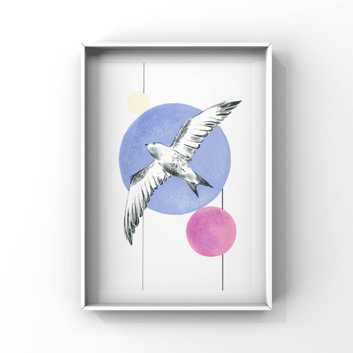 Art print wall art with bird wall decoration art poster Etsy
