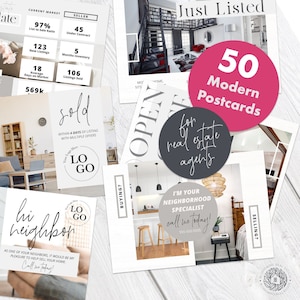50 cartes postales de l'immobilier moderne pour obtenir des prospects pour vos annonces et toucher de nouveaux clients