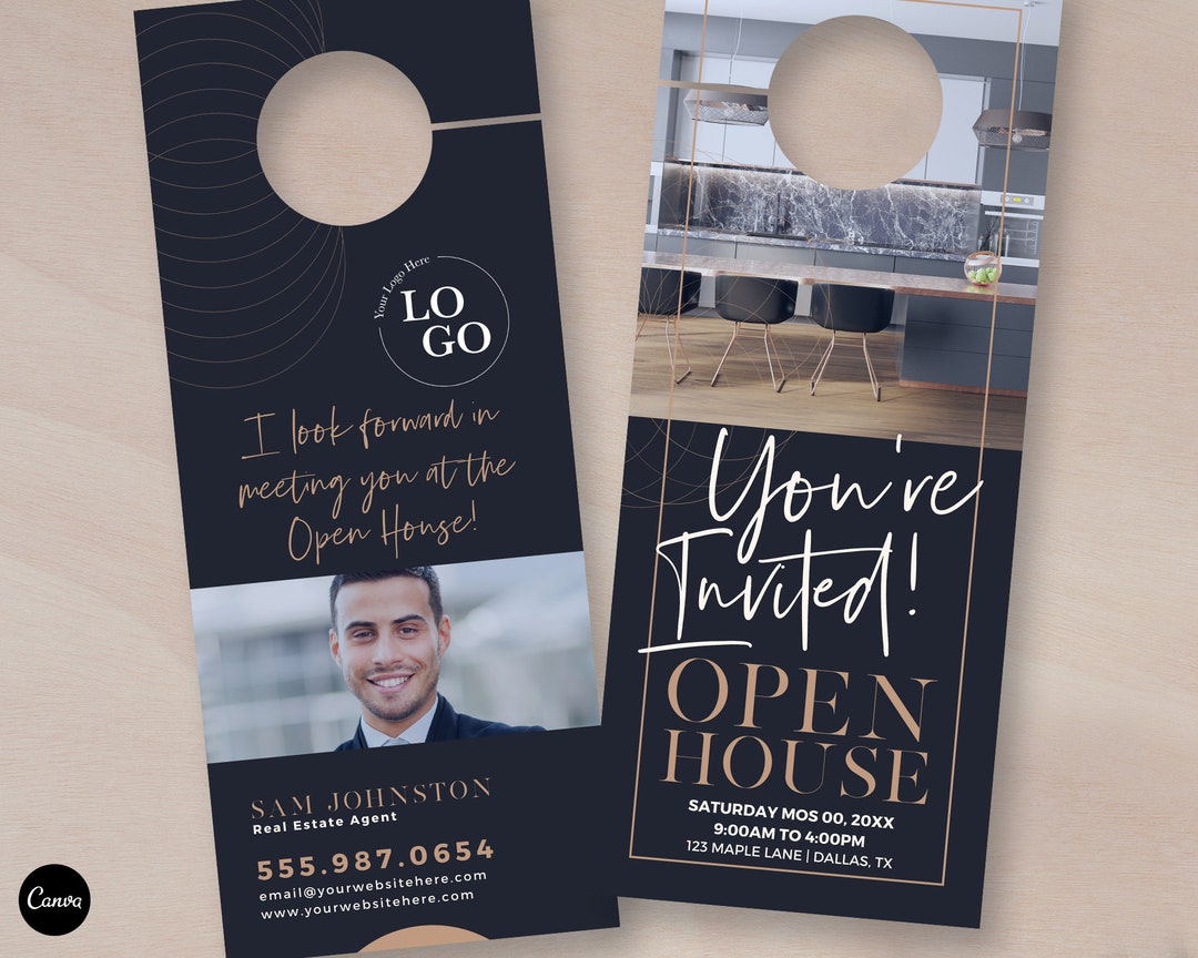 Real Estate Door Hanger Open House You're Invited Etsy