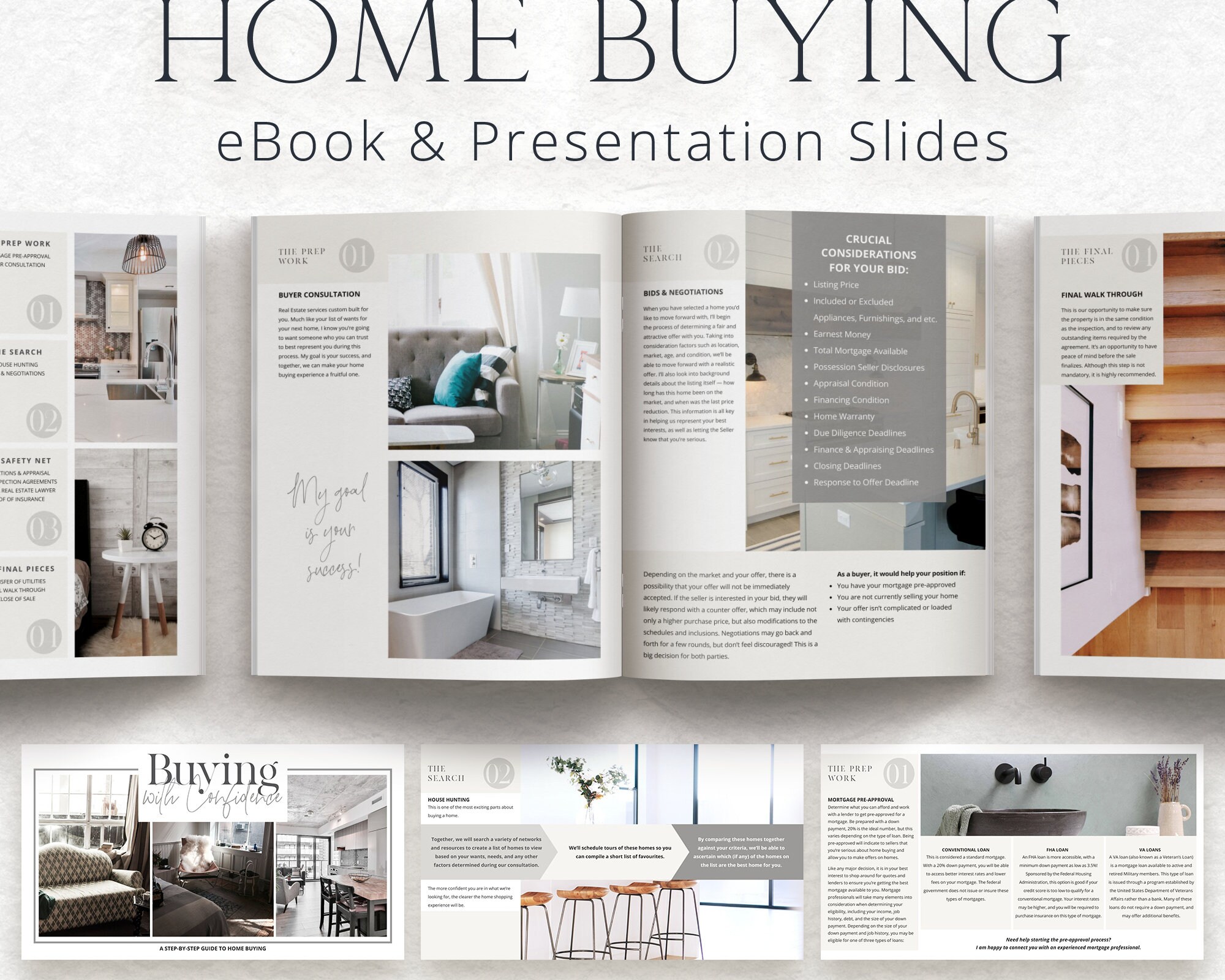 Step by step home buying ebook and presentation slides for etsy