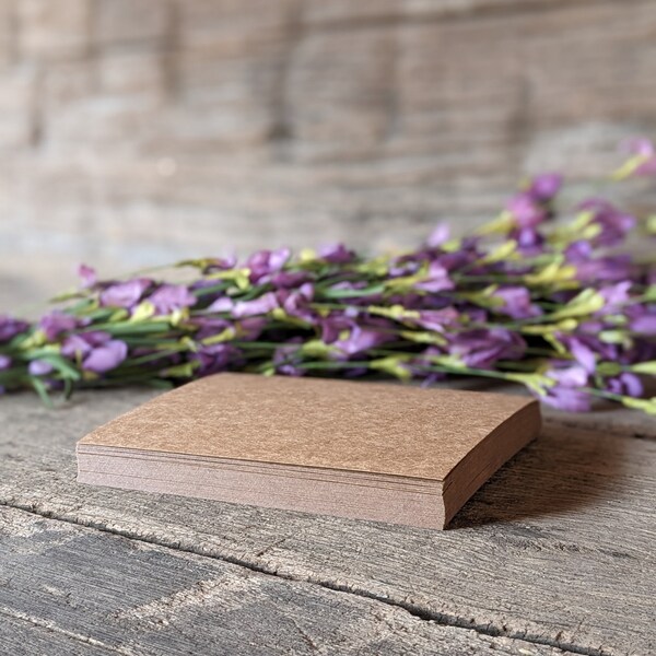 White or Brown Kraft Paper Premium Cardstock Paper - 65 lb 4.25 x 5.5 in - Flat (not folded) - Perfect for Scrapbooking, Cardmaking, & more!