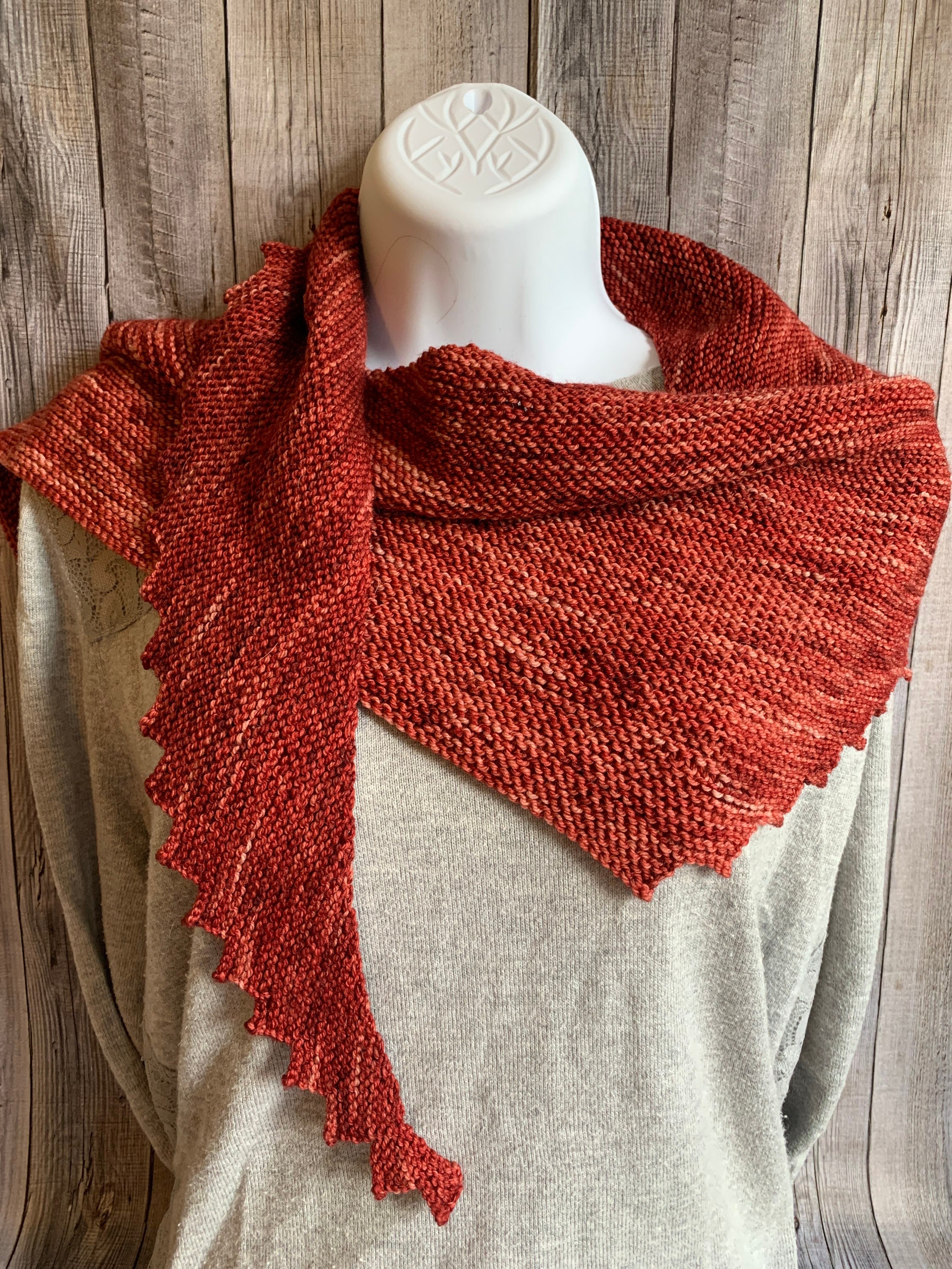 Handknit Shawl Scalloped Edge Etsy