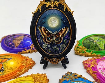 Juego de miniaturas de mariposas para pintar, arte mural colorido, decoración con marco rococó, regalo para amantes de la naturaleza.