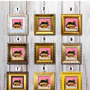 Black Cat Painting, Dopamine Decor, Quirky Kitten in Box, Cat Lover Gift image 4
