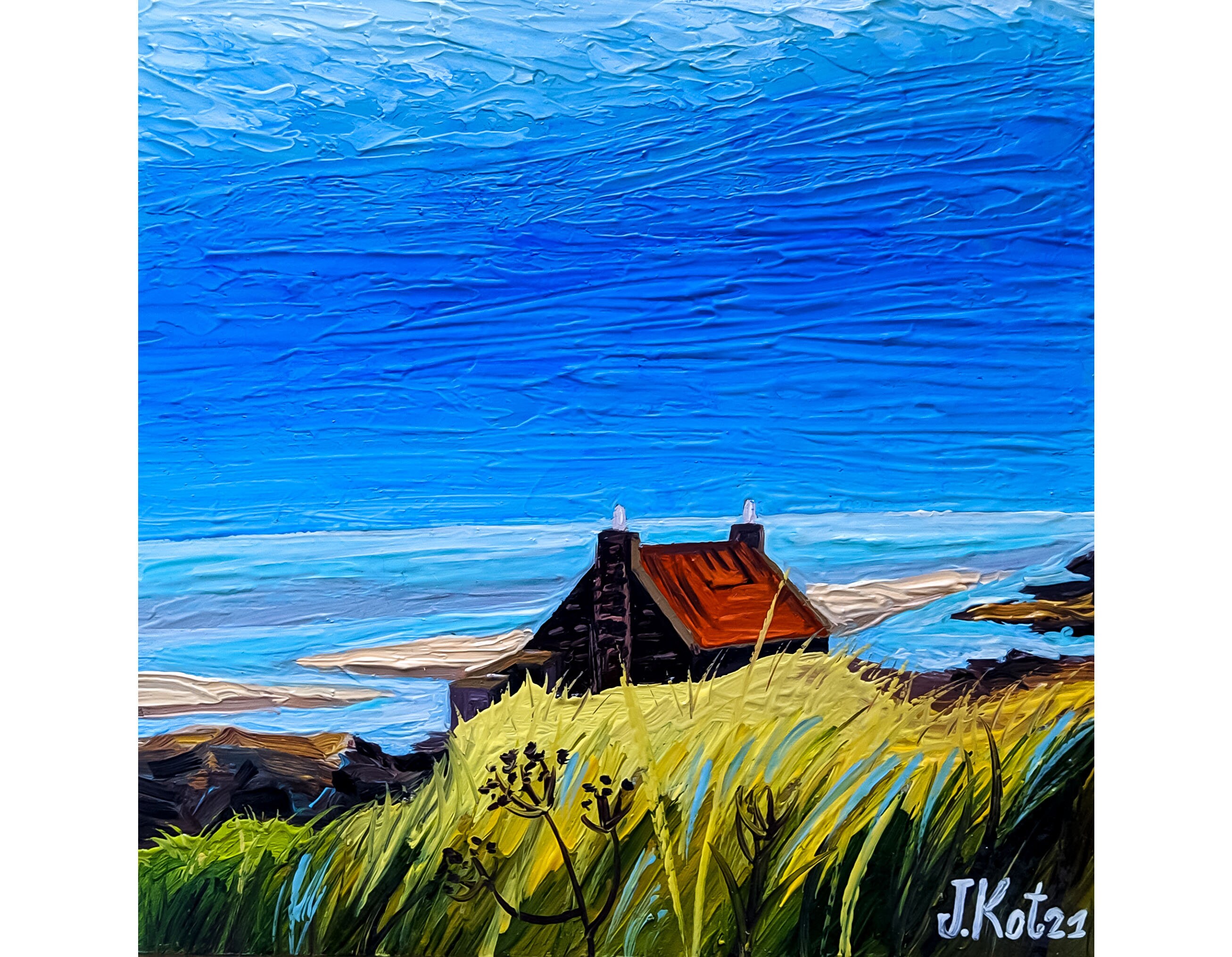 Ireland Painting House Portrait Original Art Seascape Artwork Etsy