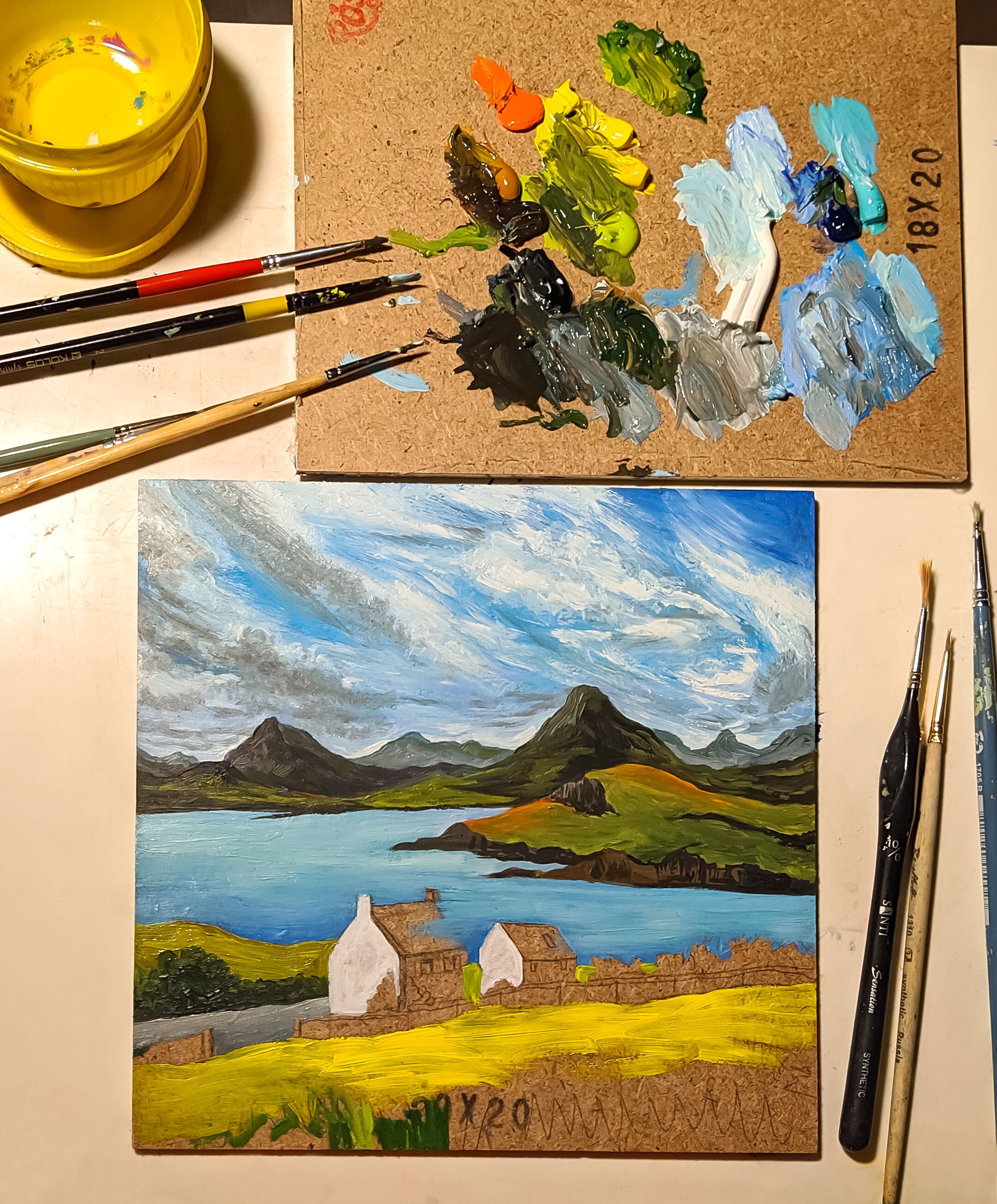 Ireland Painting House Portrait Original Art Fairytale Etsy