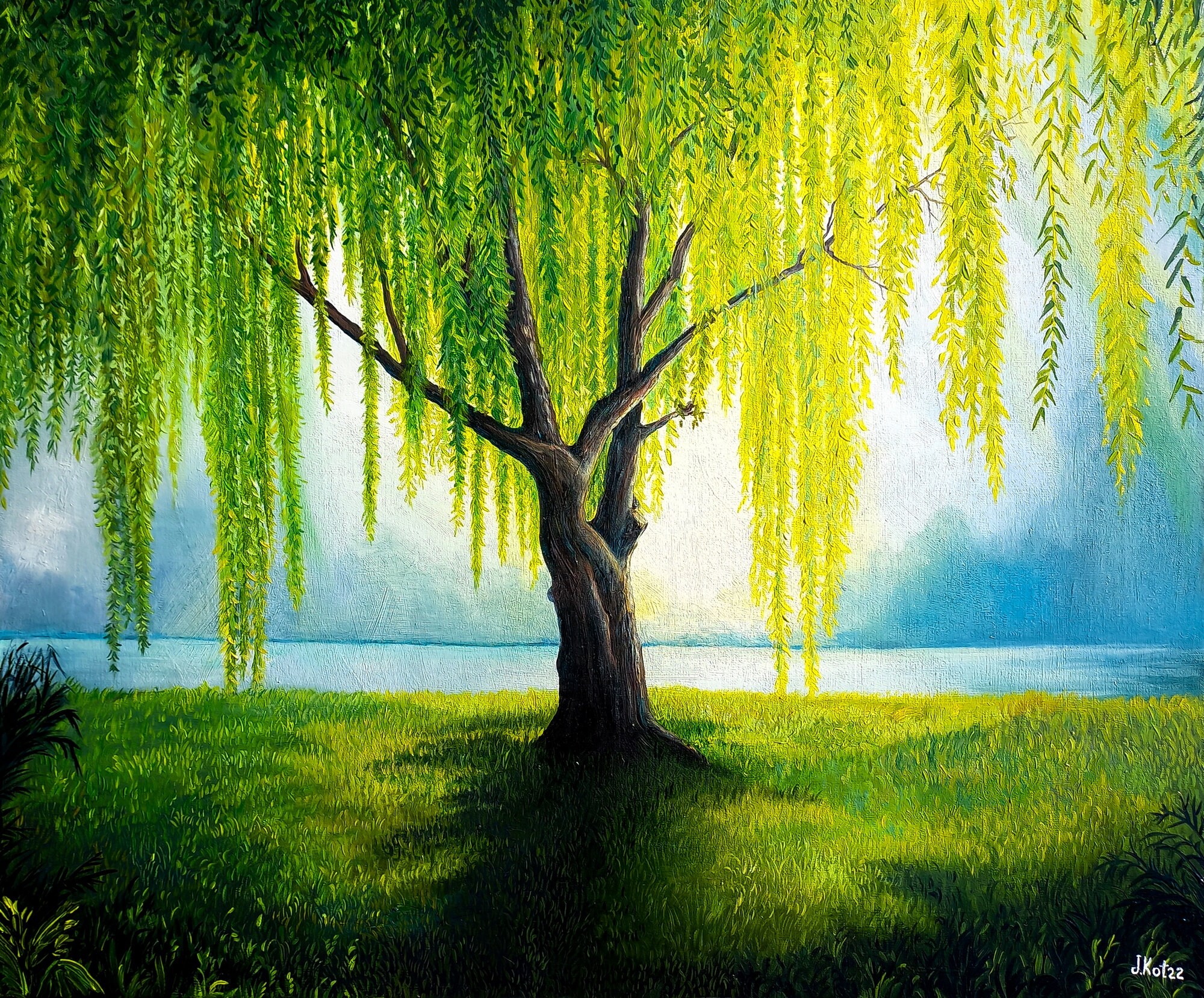 Willow Tree Painting On Wall Willow Tree Painting On Wall