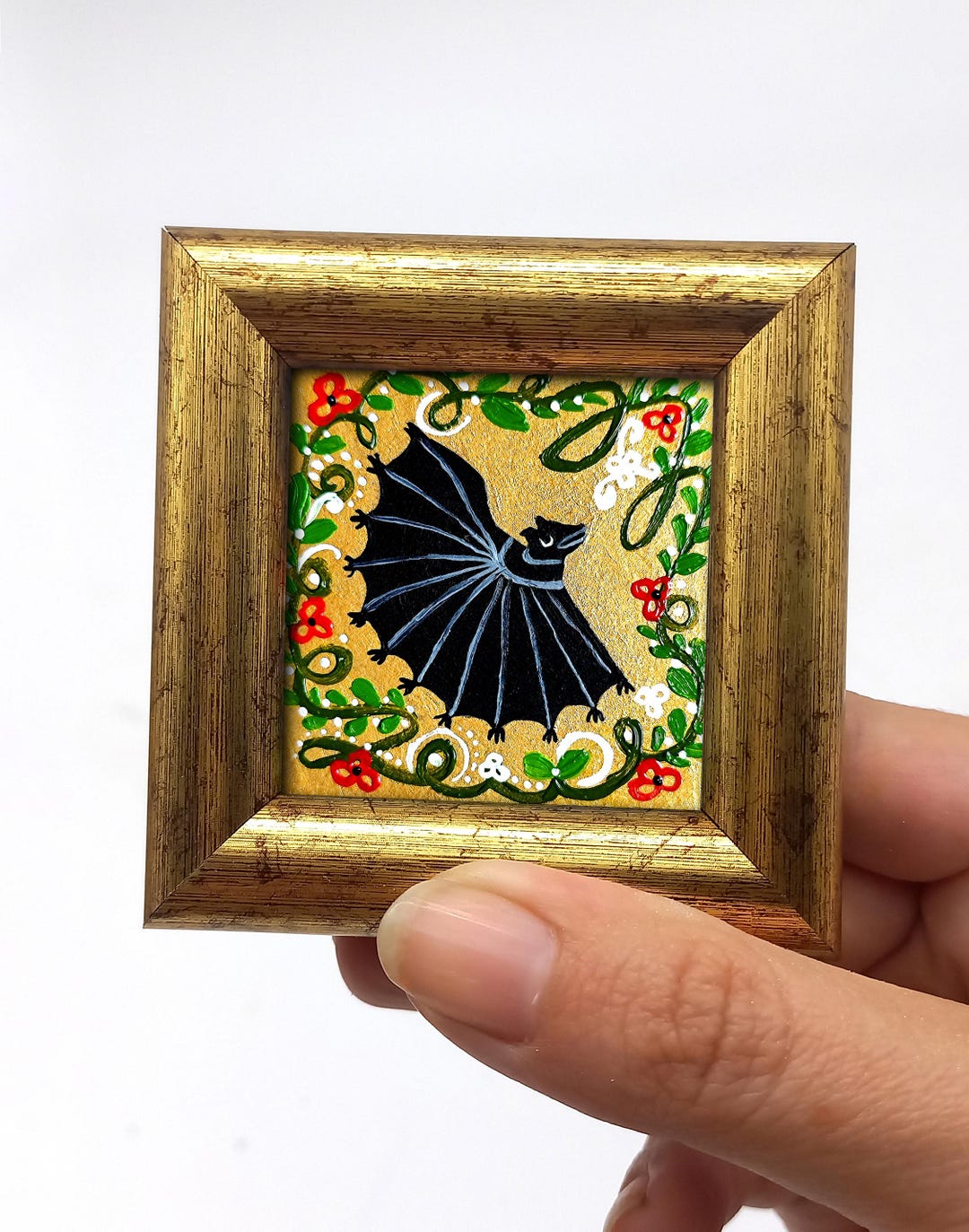 Black Bat Medieval Painting, Illuminated Marginalia Art, Oddities Decor ...