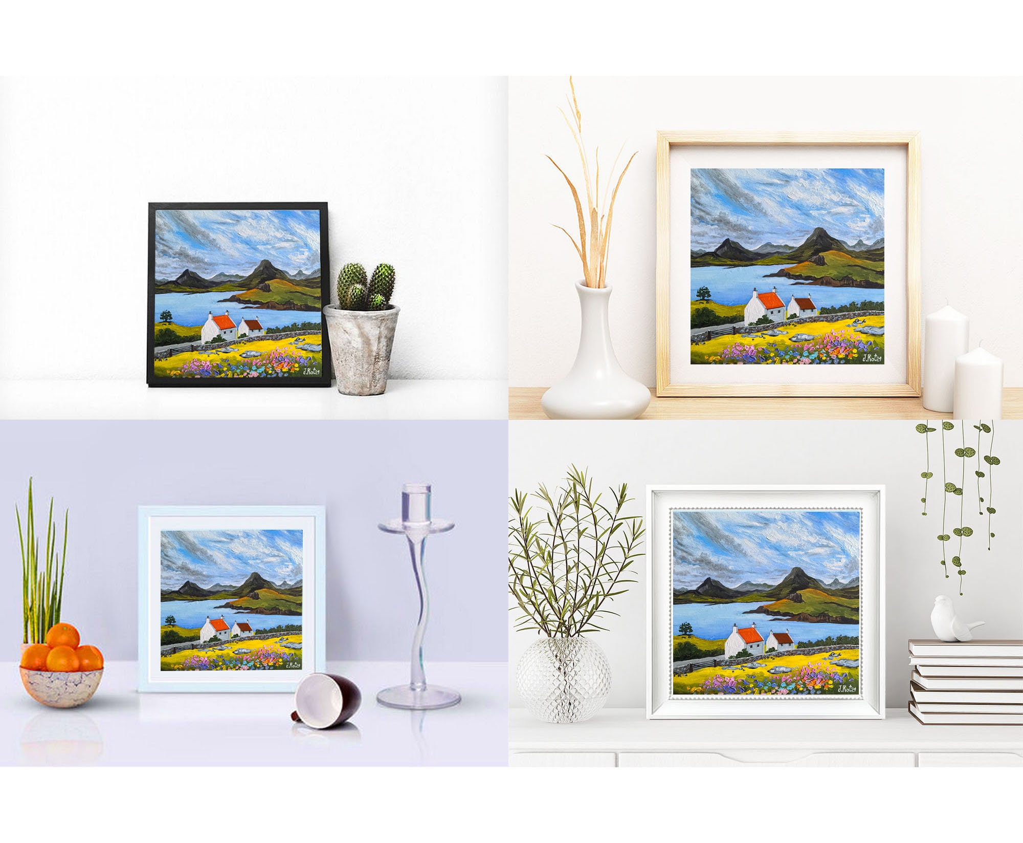 Ireland Painting House Portrait Original Art Fairytale Etsy