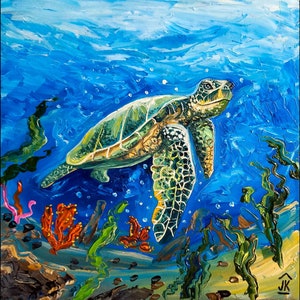 Paint by Numbers for Adults and Kids Underwater Wild Turtle Ocean DIY Paint  by Number Oil Paintings Arts and Crafts Paint by Numbers Kits Acrylic