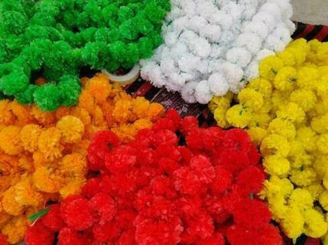 Flowers Artificial Marigold Garlands pack of flowers size 5 Etsy