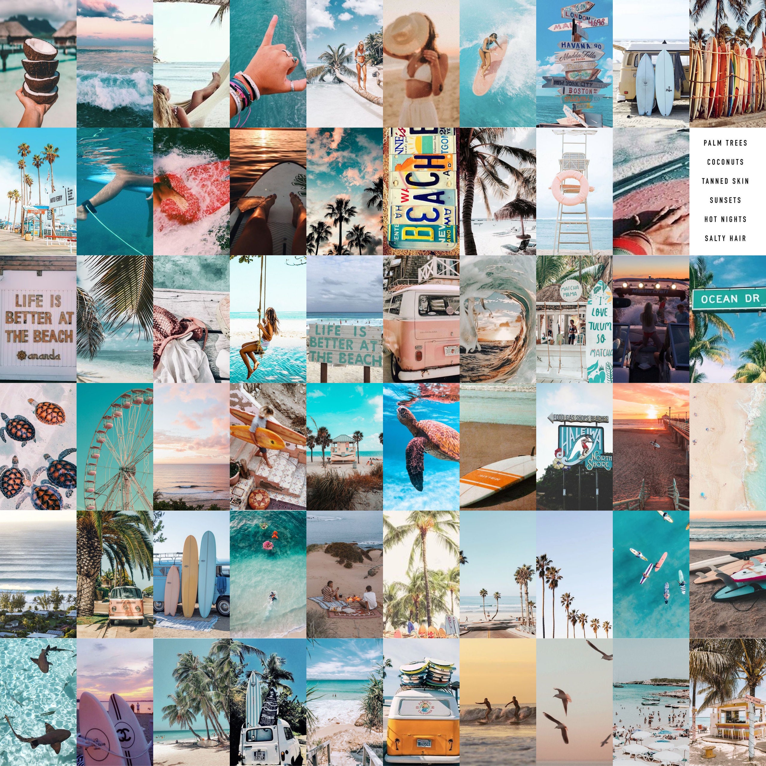 Beach Aesthetic Photo Collage Kit DIGITAL - Etsy UK