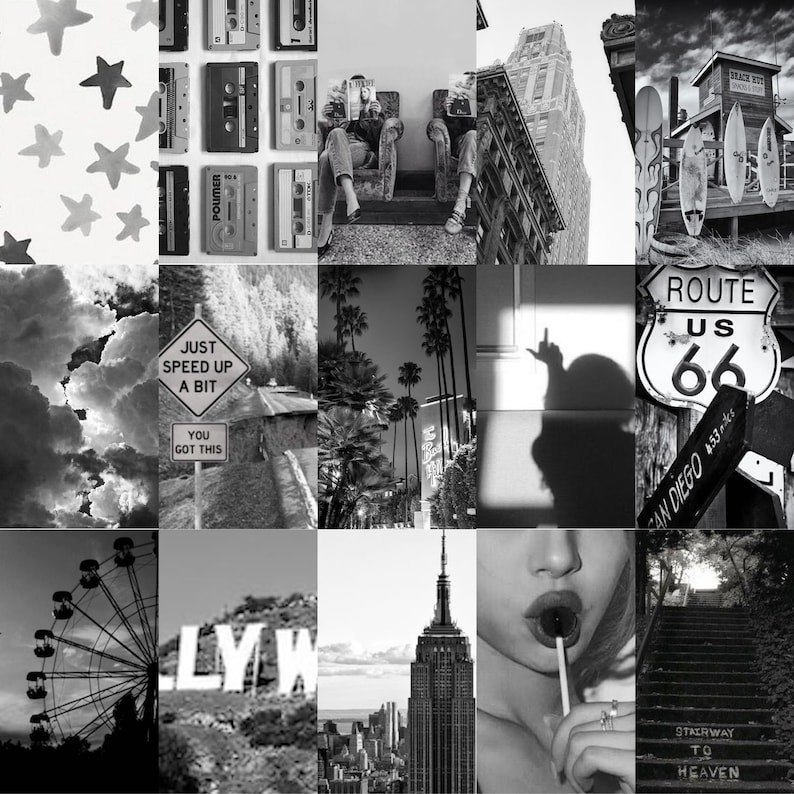 Black and White Aesthetic Photo Collage Kit - Etsy UK