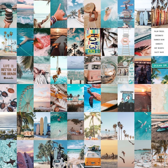 Beach Aesthetic Photo Collage Kit | Etsy