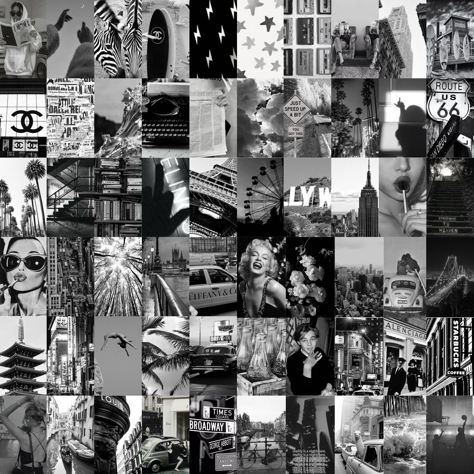 Black and White Aesthetic Photo Collage Kit DIGITAL - Etsy