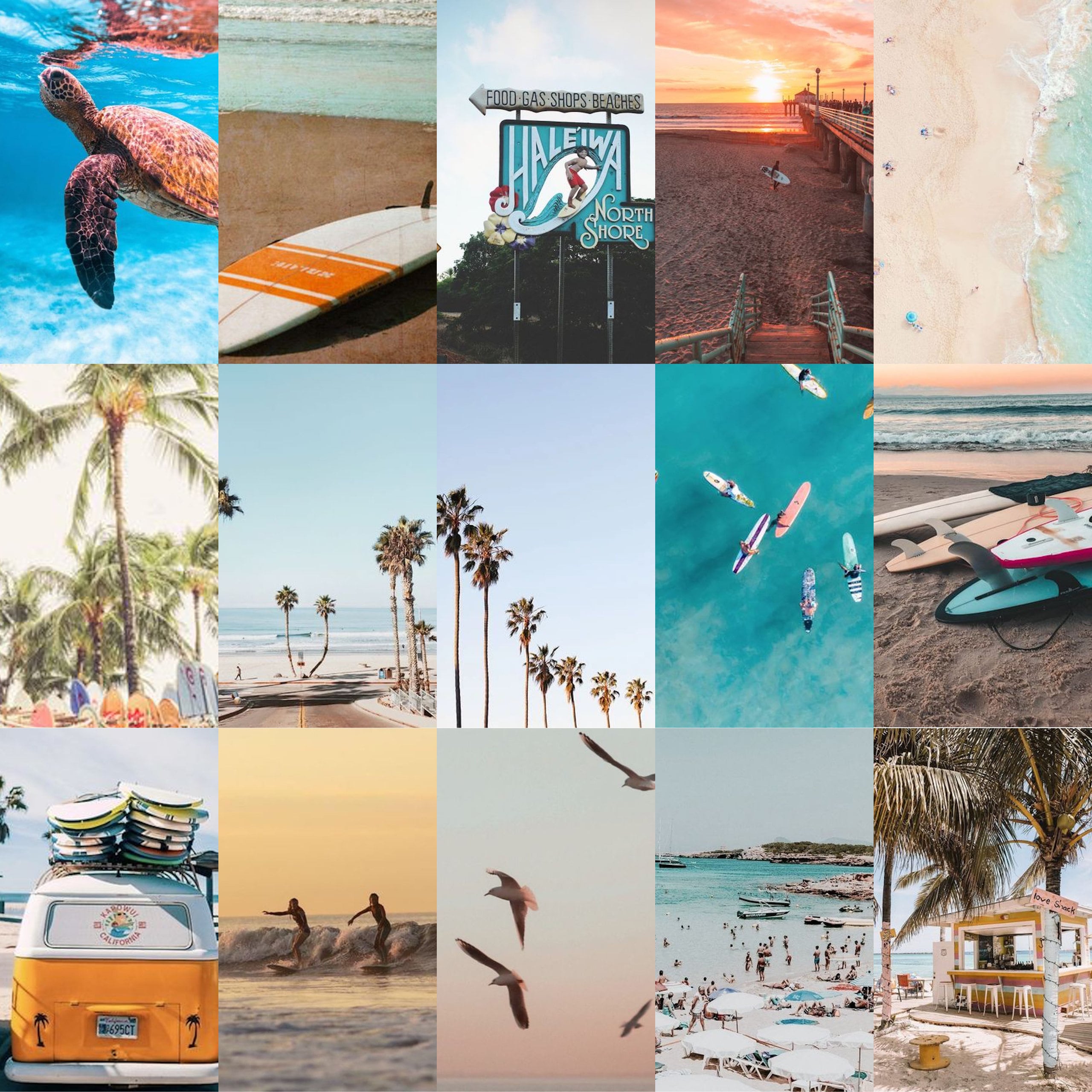 Beach Aesthetic Photo Collage Kit DIGITAL Etsy UK