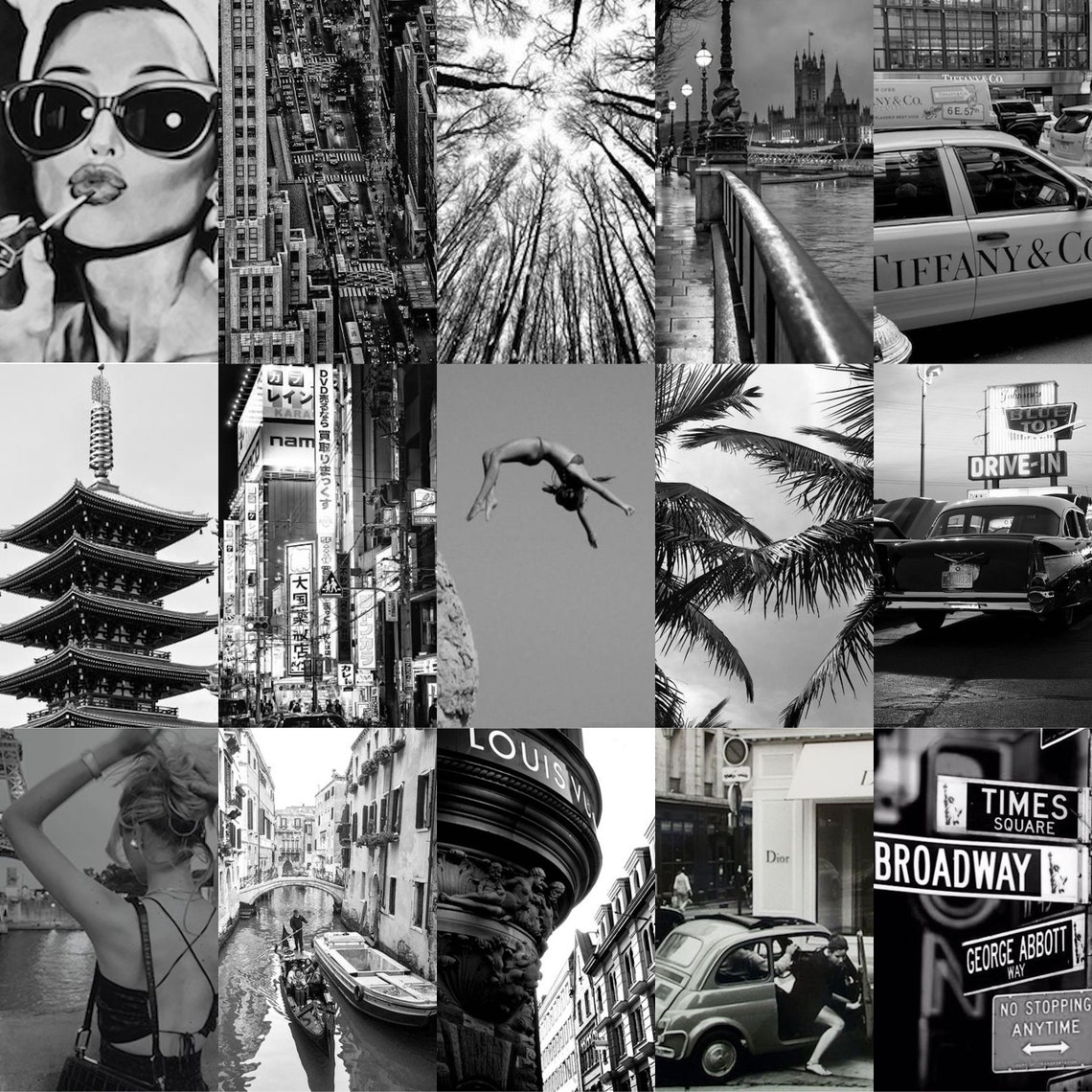 Black and White Aesthetic Photo Collage Kit DIGITAL - Etsy