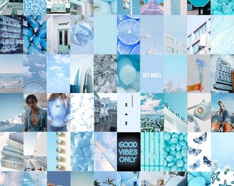 Photo Wall Collage Kit Baby Light Blue Aesthetic set of 60 Photos ...