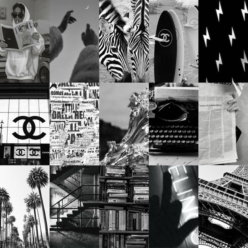 Black and White Aesthetic Photo Collage Kit - Etsy