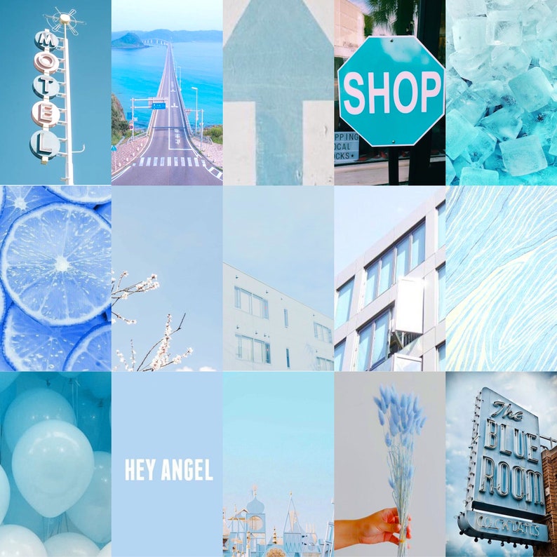 Light Blue Photo Collage Kit DIGITAL - Etsy