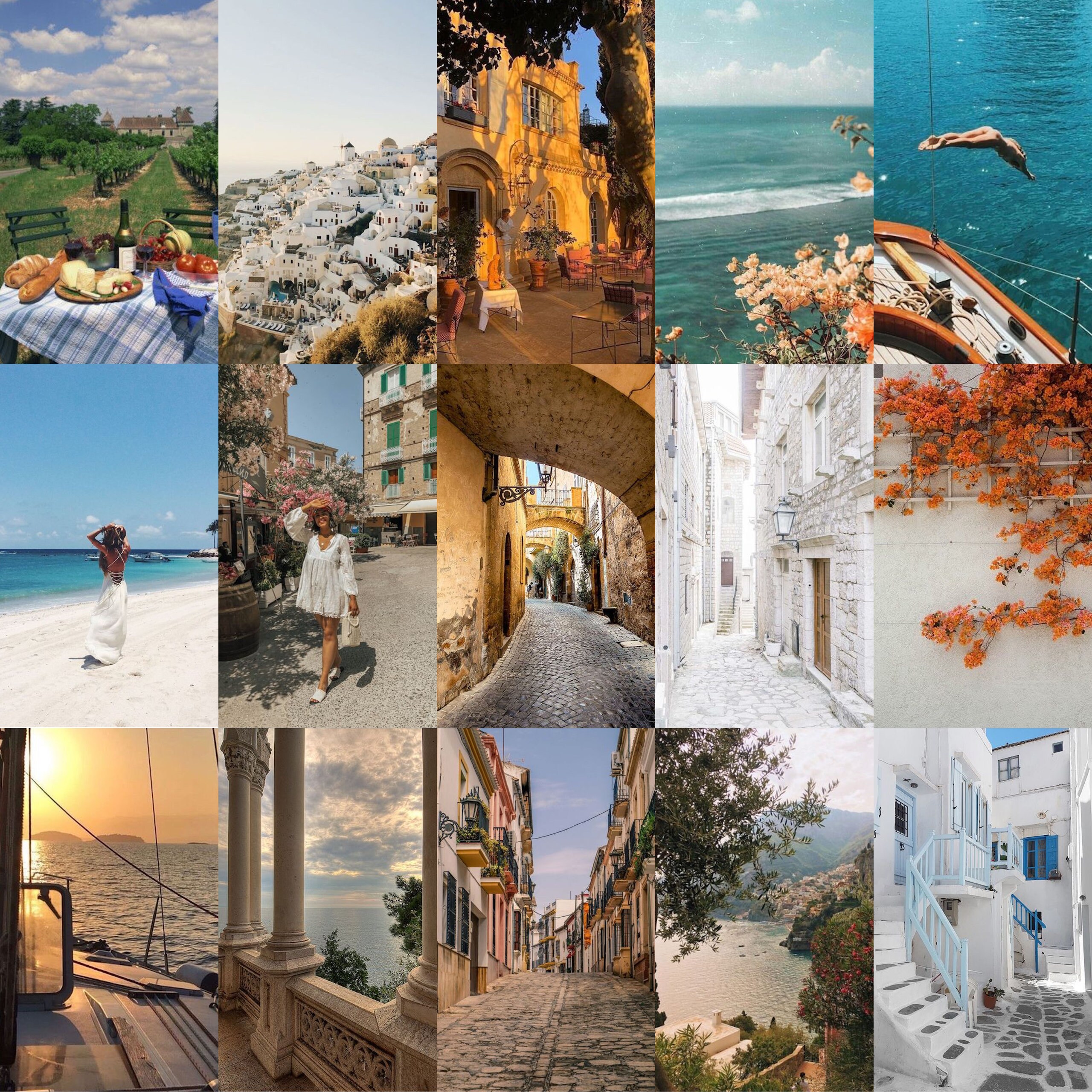 Mediterranean Aesthetic Photo Collage Kit Etsy UK