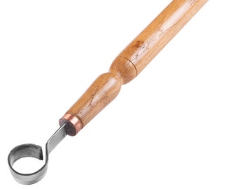 Coltello a uncino per intaglio del legno: strumento per intaglio di cucchiai con manico lungo 12 pollici