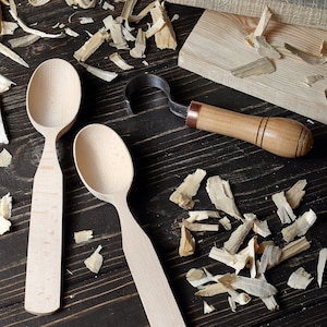 Wood Carving Hook Knife. Spoon Carving Tool for Spoons, Bowls, kuksa and Cups carvings - Right Handed - Basic Crooked Knife.