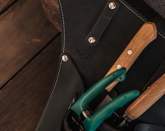 Cintura portautensili in pelle per fioristi da giardino, borsa portautensili per agricoltori personalizzata