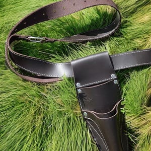 Hori Hori Leather belt with Pruner and Scissor Pockets. Florist Tool Belt Leather, Gardening Belt.