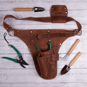 Cinturón de herramientas de jardín para mujeres y hombres, bolsa de cuero  para herramientas de jardinero, herramientas de granjero, bolsa de cintura