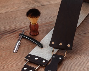 Personalized Leather Straight Razor Strop. Dual Strap that will be a Great Addition for Any Straight Razor.