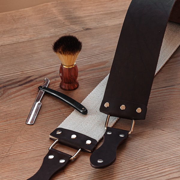 Personalized Leather Straight Razor Strop. Dual Strap that will be a Great Addition for Any Straight Razor.