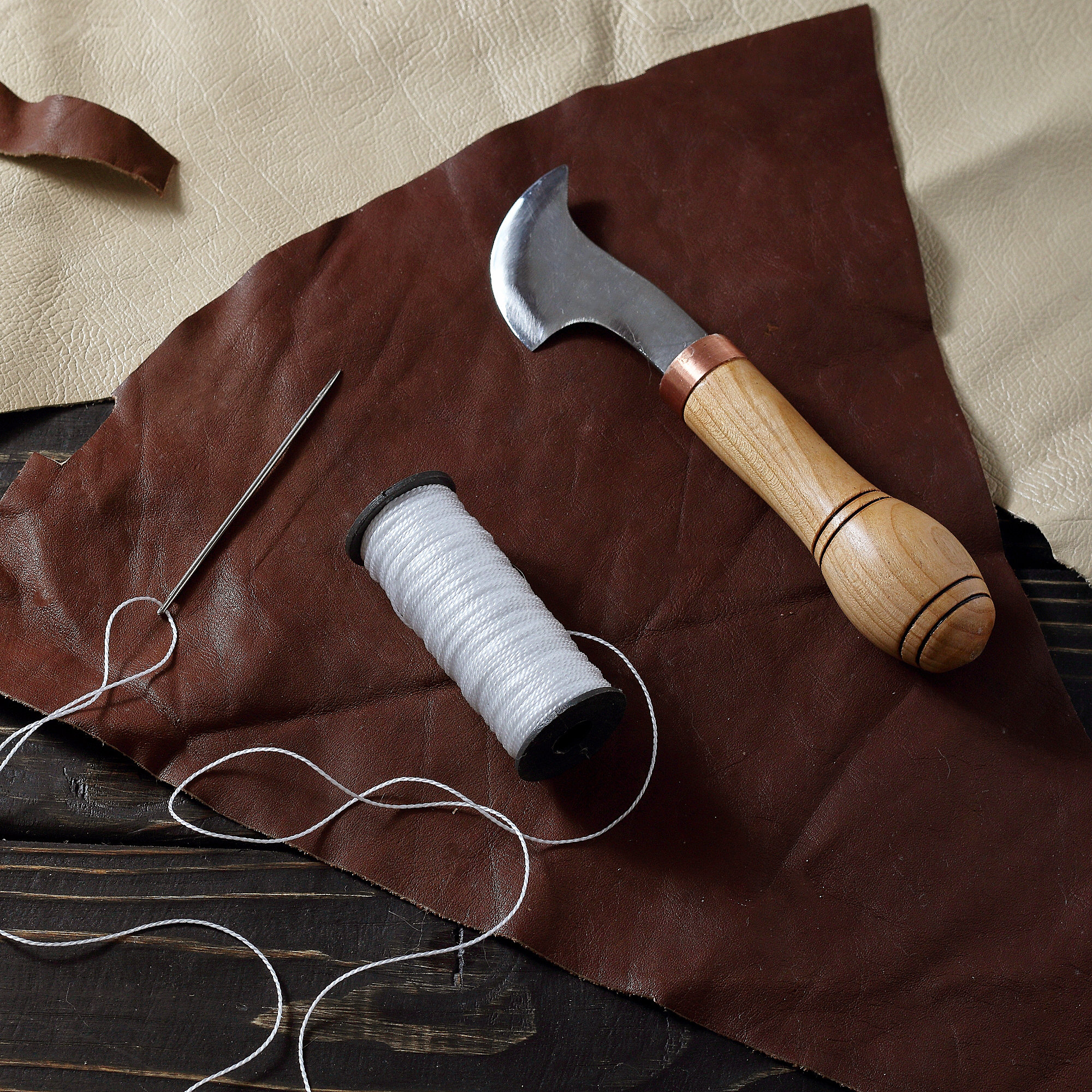 Leather Working Knife. Main Leather Tool With Two Sharp Edges. Etsy