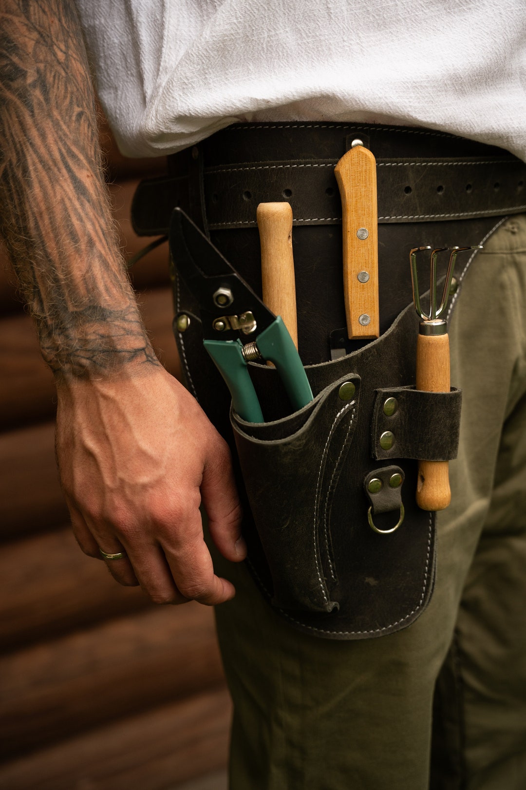 Leather Garden Tool Belt. Florist Tool Belt Leather, Gardening Belt