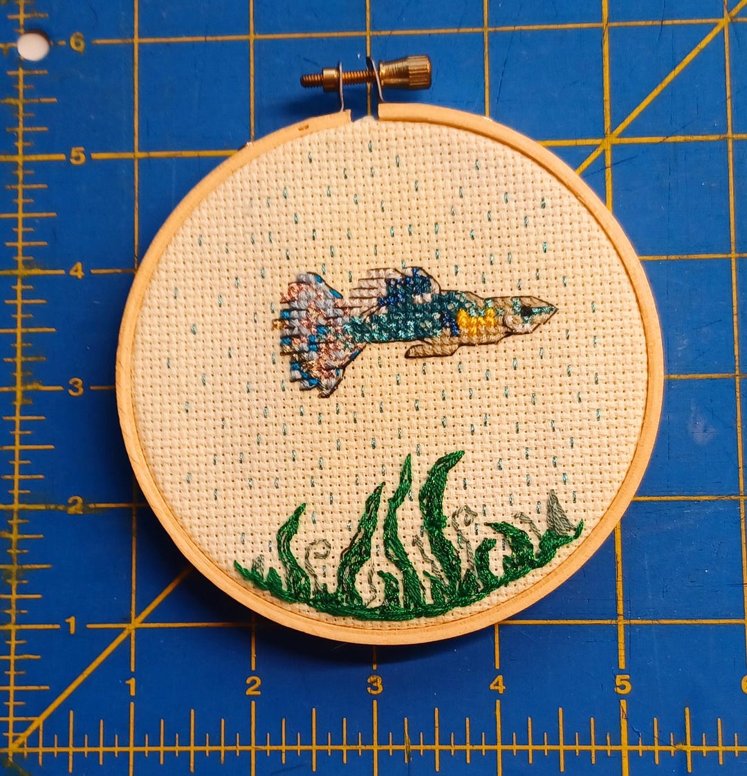 Handmade 4 Inch Cross Stitch Treat Beta Fish. - Etsy