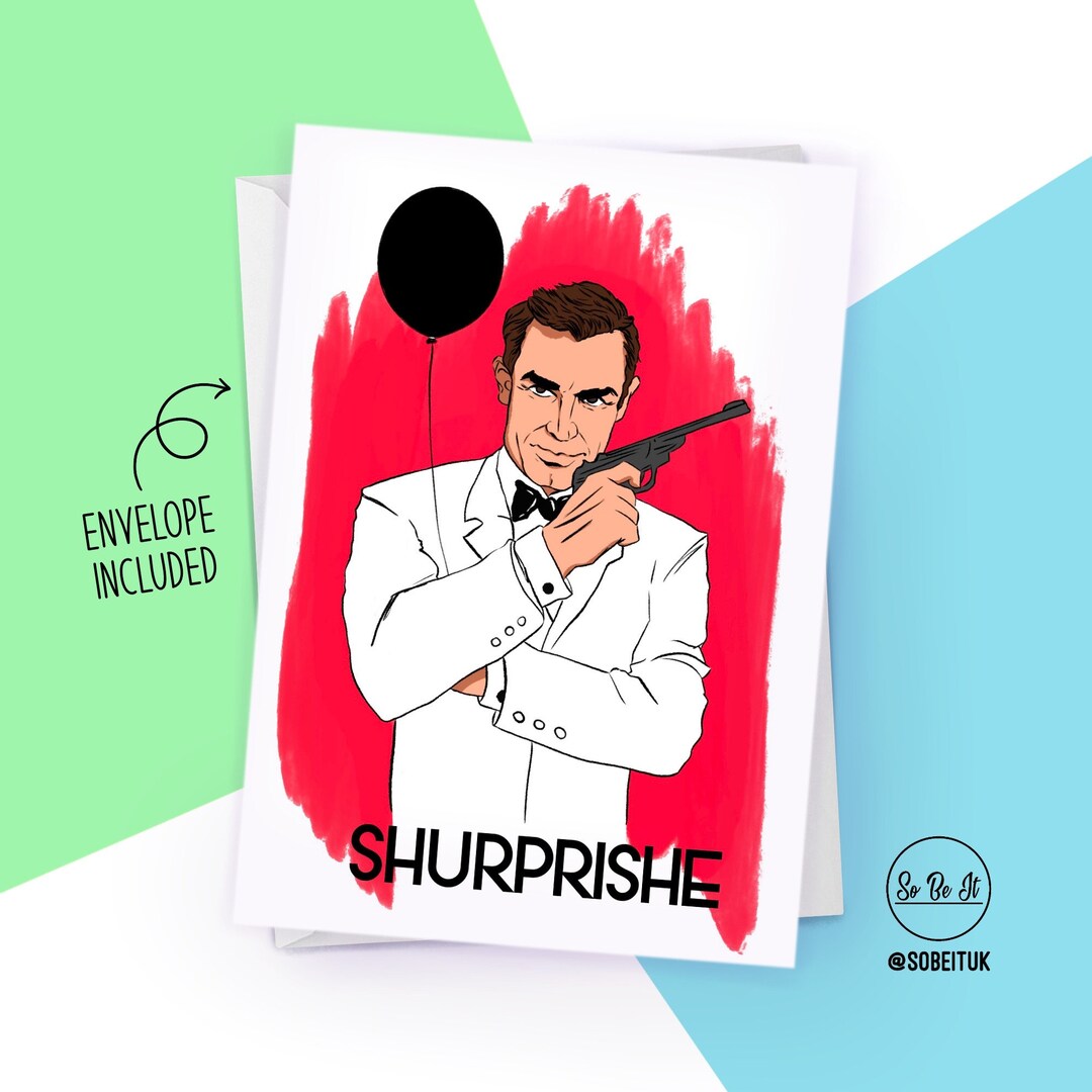 Shurprishe James Bond Birthday Card 007 Card Sean Connery Etsy
