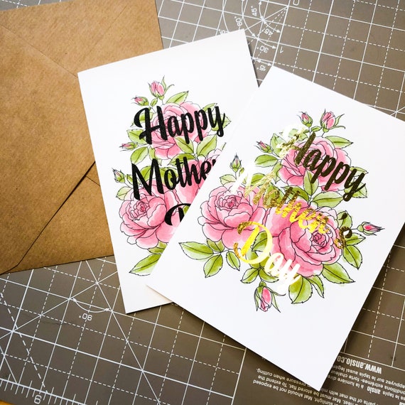 Mum Mothers Day Card Mothers Day Floral Card Personalised Card Foil ...