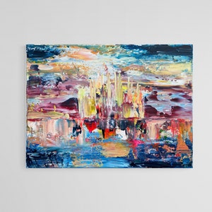 Hand Painted Canvas - Abstract Milan Duomo: acrylic paints, 30x40cm, birthday / christmas / house warming gift / airbnb / milano
