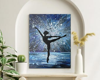 Ballerina - Hand Painted Original Artwork: Dancing with the Stars. Canvas, Acrylic Paints