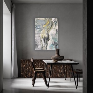 Nude Female Body Painting - Original Hand Painted, Wall Art, Layered