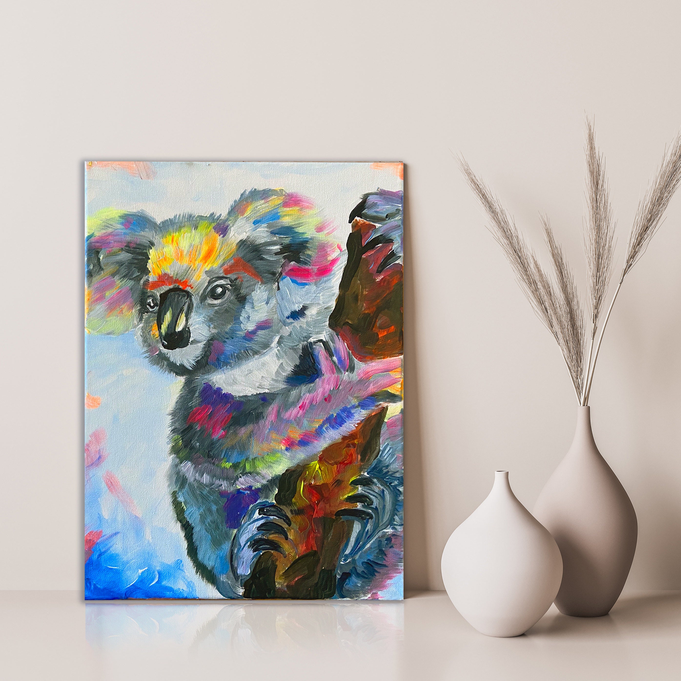 Koala Painting on Canvas: Original Art, Modern Art, Living Room Wall Art,  Kids Room Painting, Gift -  Canada