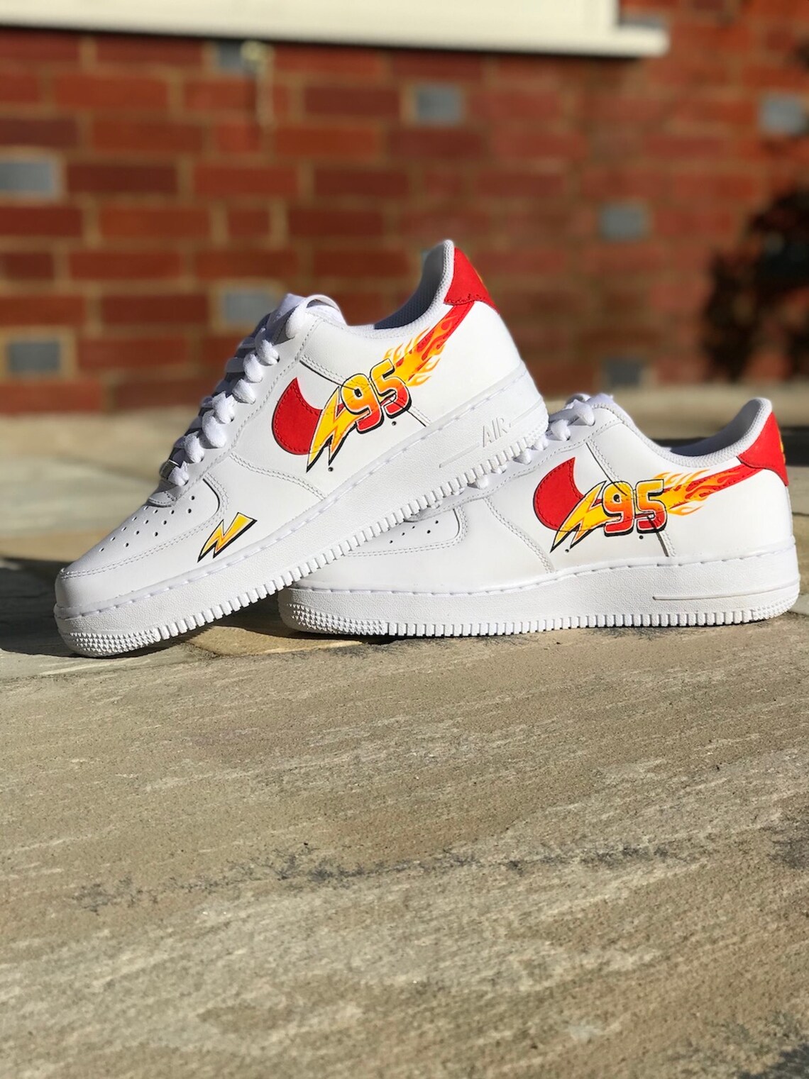 Disney Cars Custom Nike Air Force 1 Lightning McQueen Number | Etsy