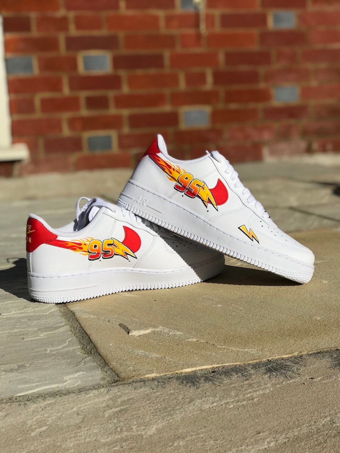 Disney Cars Custom Nike Air Force 1 Lightning McQueen Number Etsy